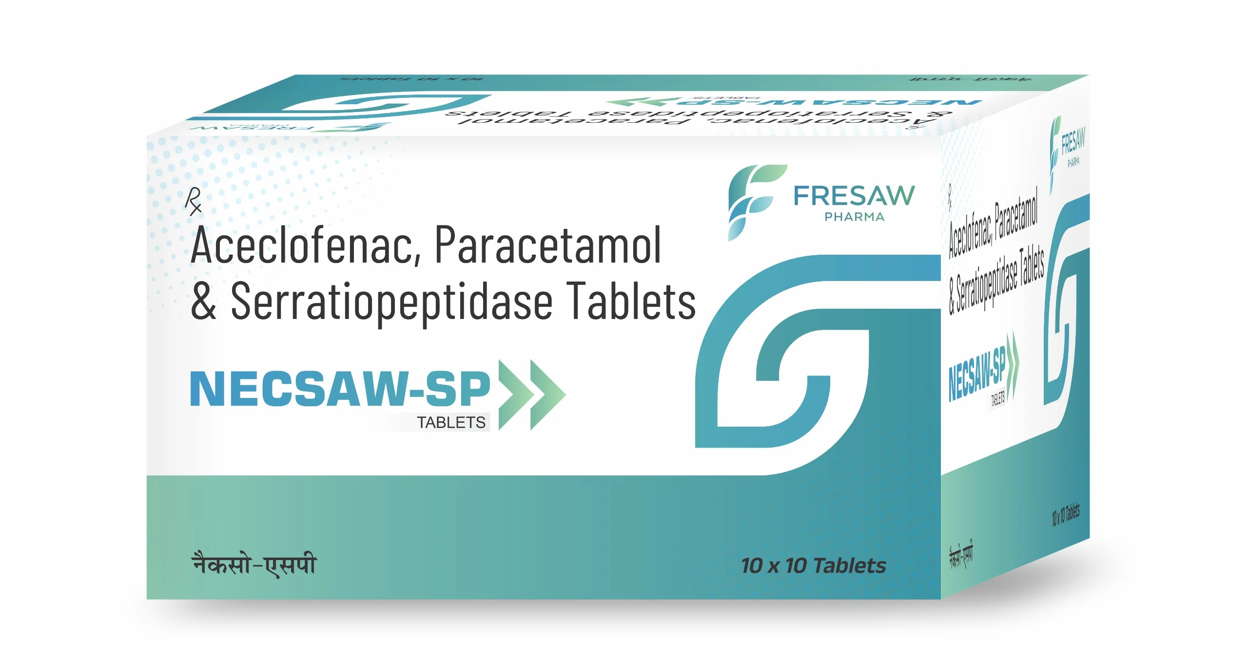 Fresaw-Pharma-NECSAW-SP-Aceclofenac-Paracetamol-Serratiopeptidase-Tablets